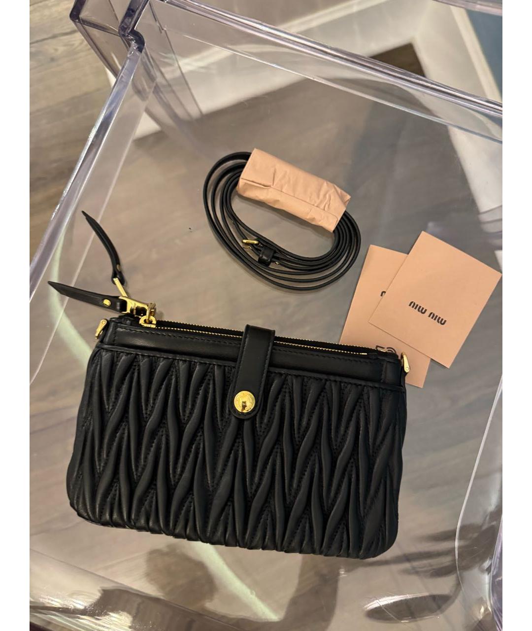 MIU MIU Черная кожаная сумка через плечо, фото 9