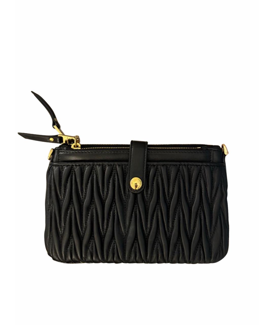 MIU MIU Черная кожаная сумка через плечо, фото 1