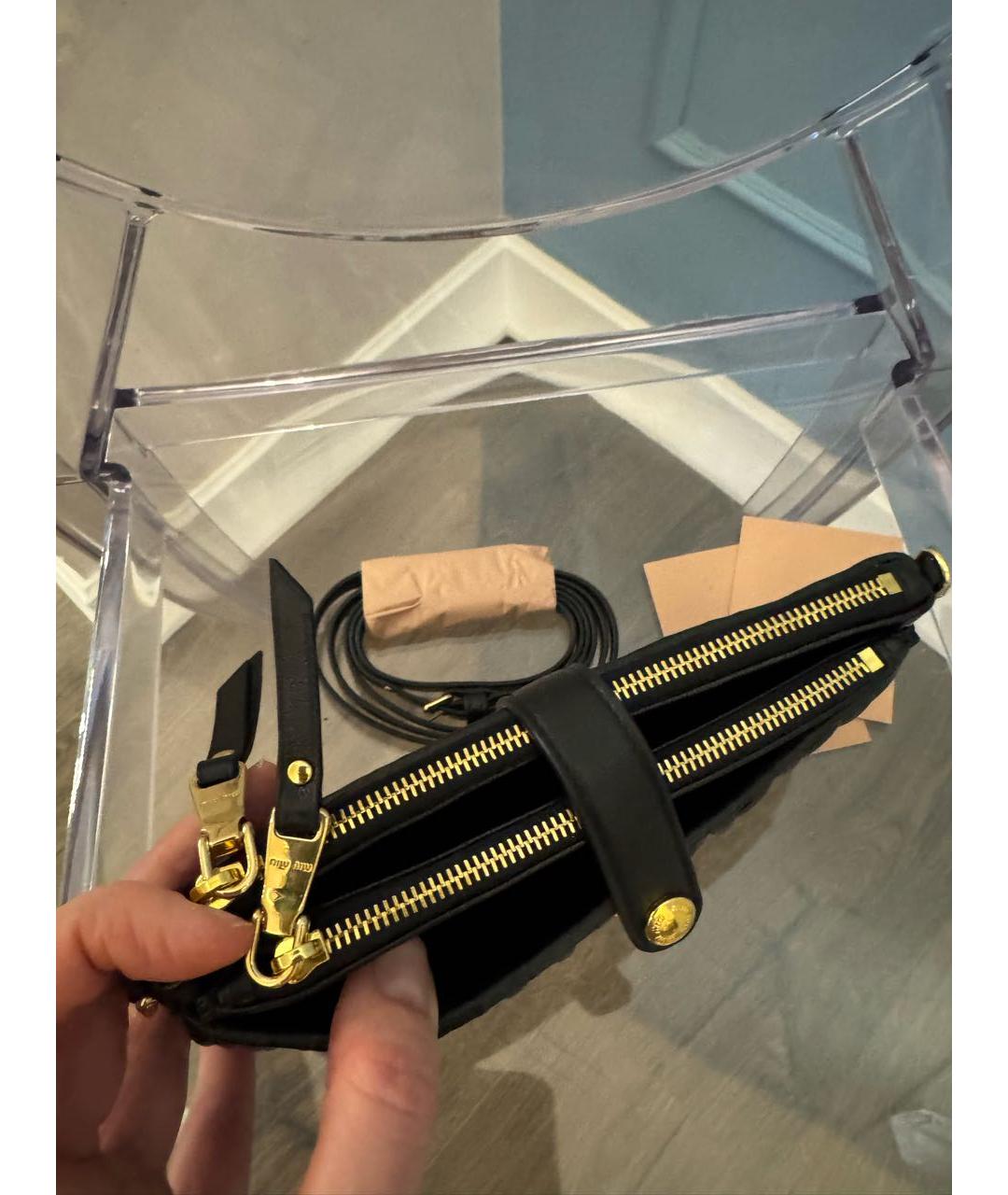 MIU MIU Черная кожаная сумка через плечо, фото 7