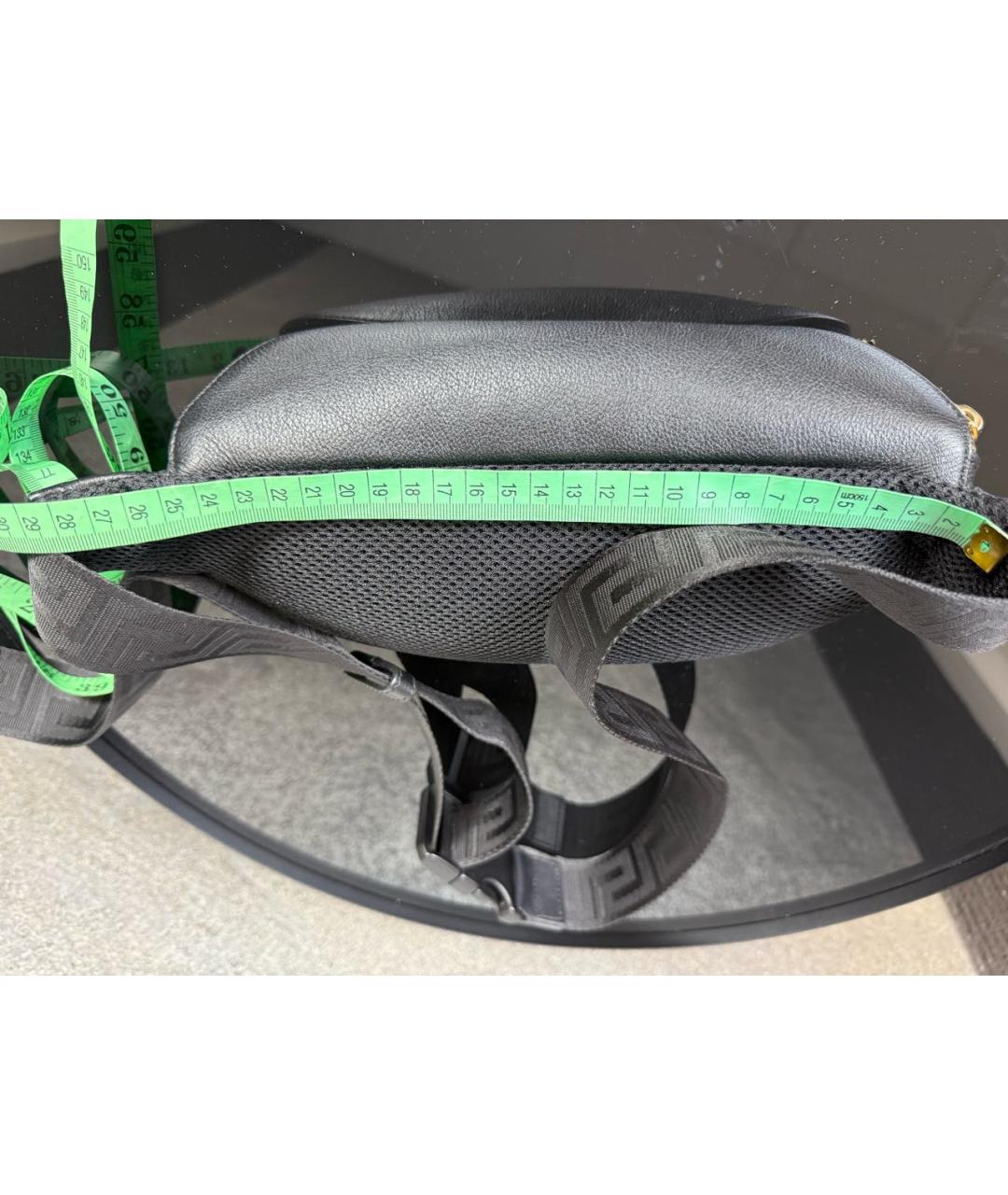 VERSACE Черная кожаная поясная сумка, фото 6