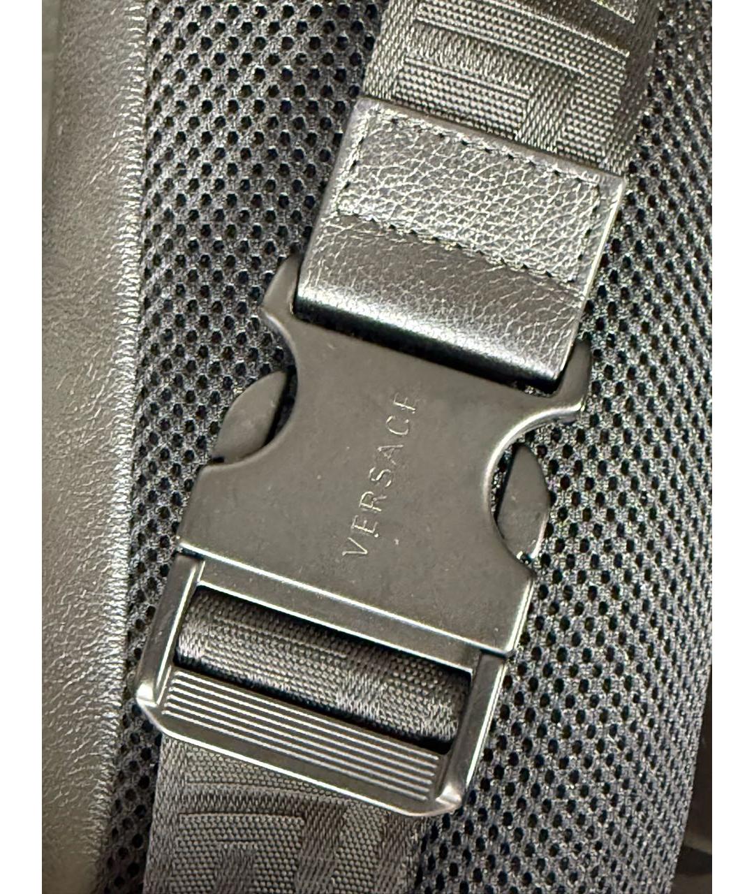 VERSACE Черная кожаная поясная сумка, фото 7