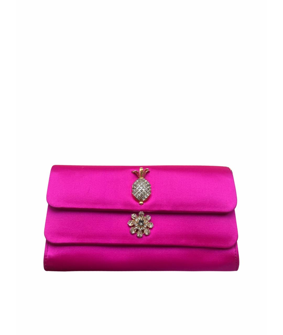 DOLCE&GABBANA Фуксия шелковая сумка с короткими ручками, фото 1