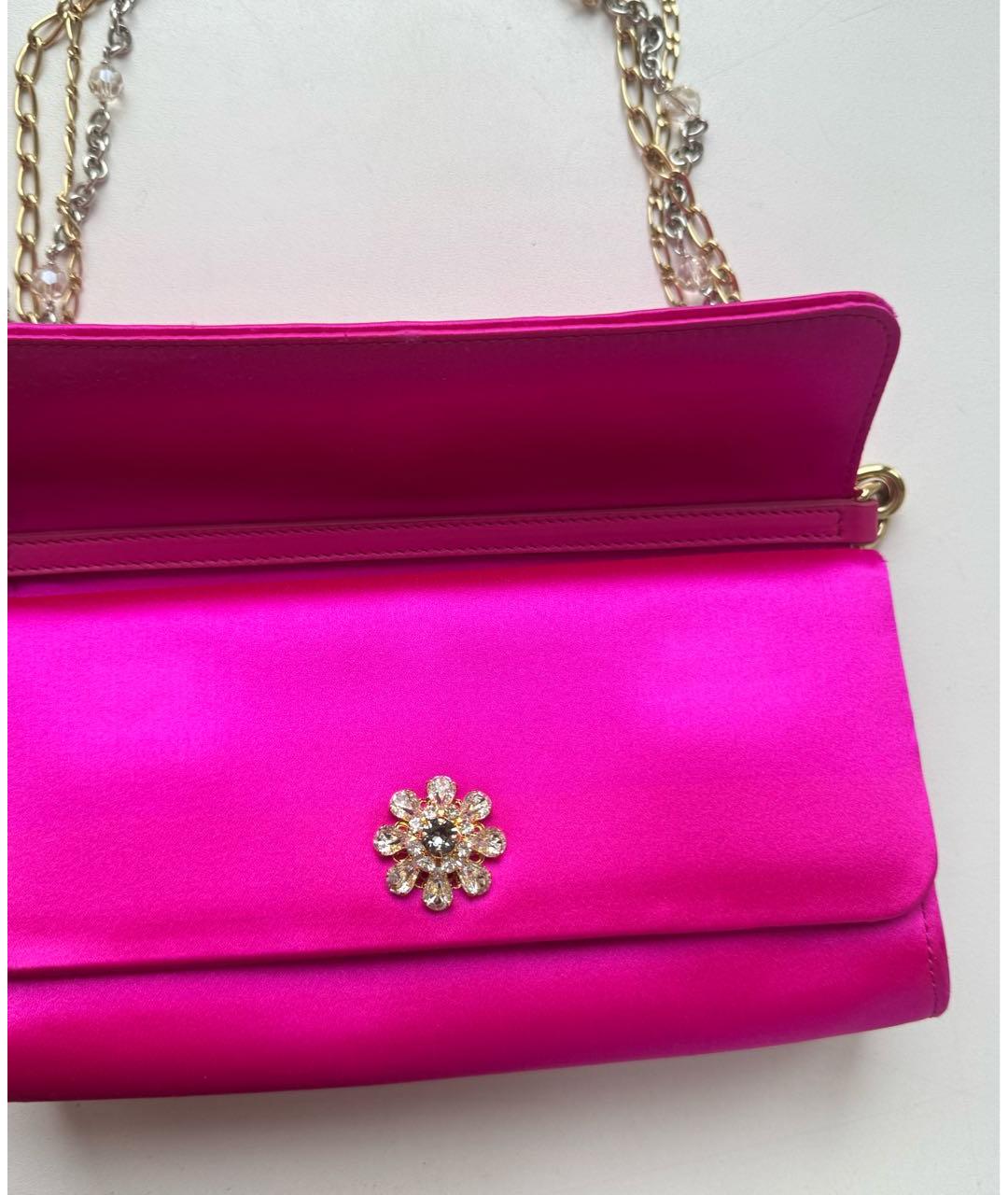DOLCE&GABBANA Фуксия шелковая сумка с короткими ручками, фото 2