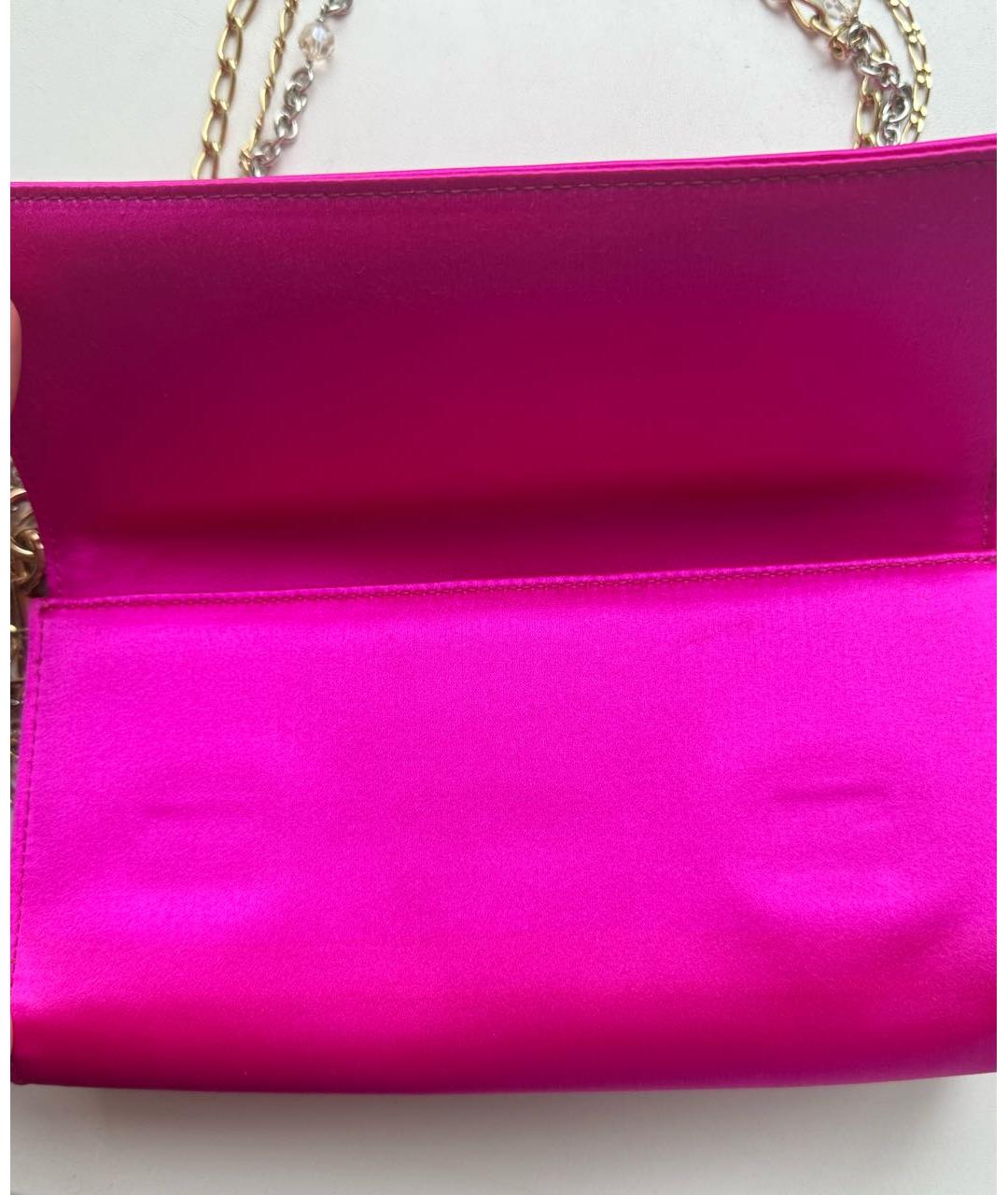 DOLCE&GABBANA Фуксия шелковая сумка с короткими ручками, фото 3