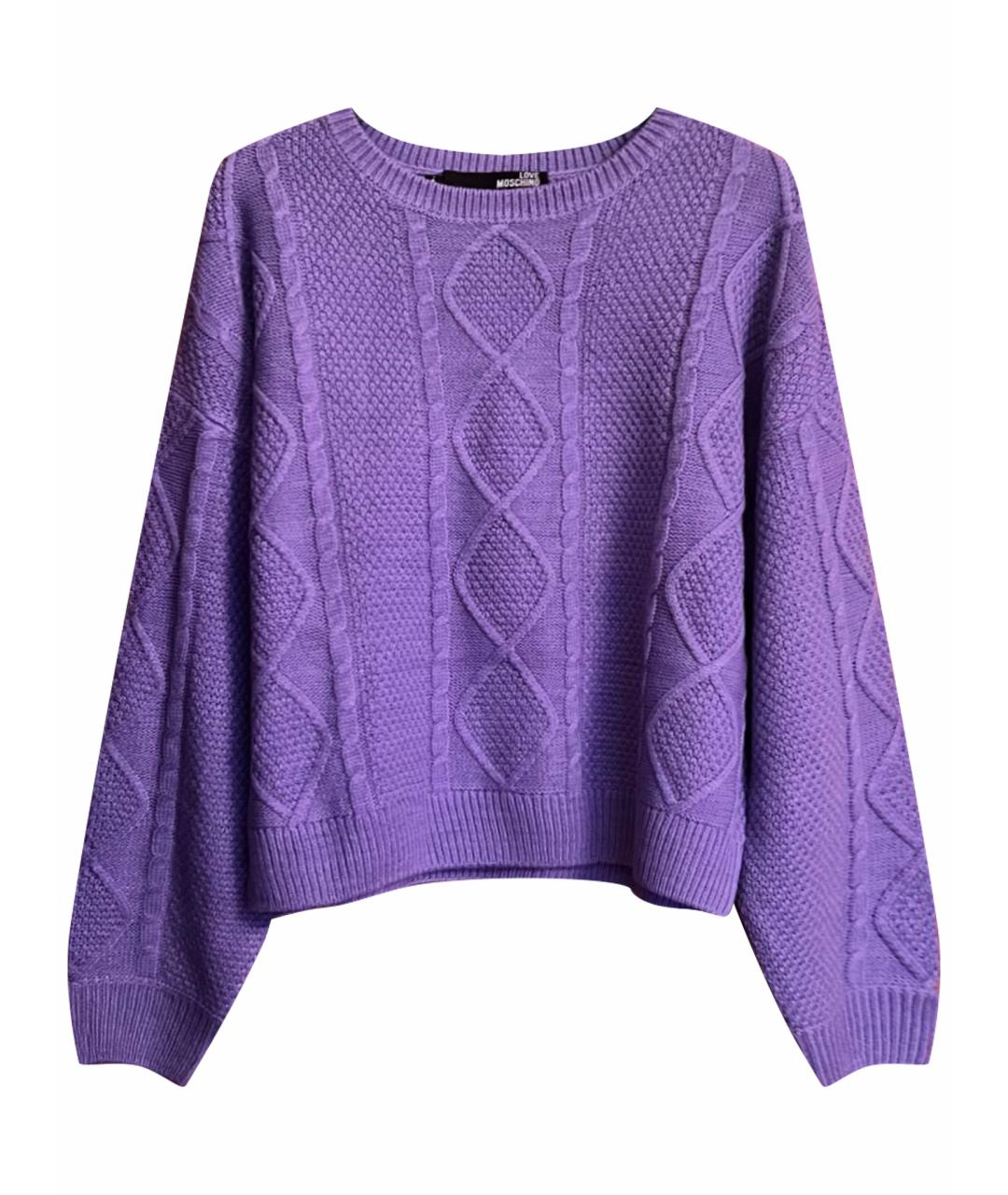 LOVE MOSCHINO Фиолетовый хлопковый джемпер / свитер, фото 1