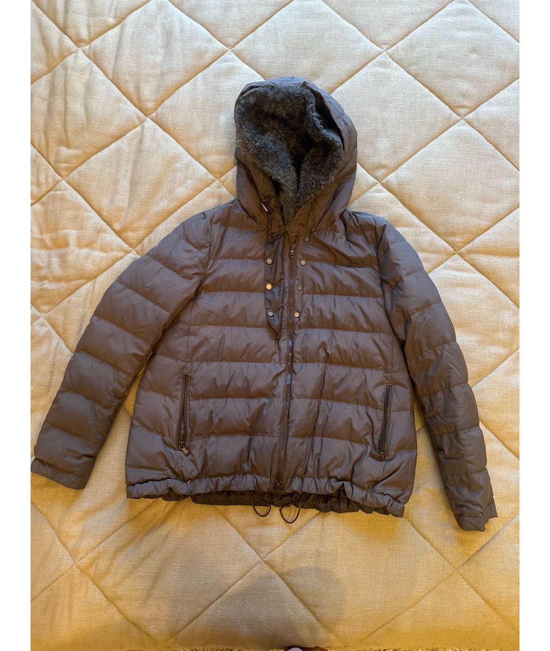 BRUNELLO CUCINELLI Серый пуховик, фото 9