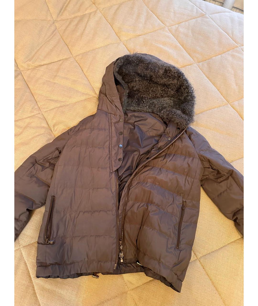 BRUNELLO CUCINELLI Серый пуховик, фото 2