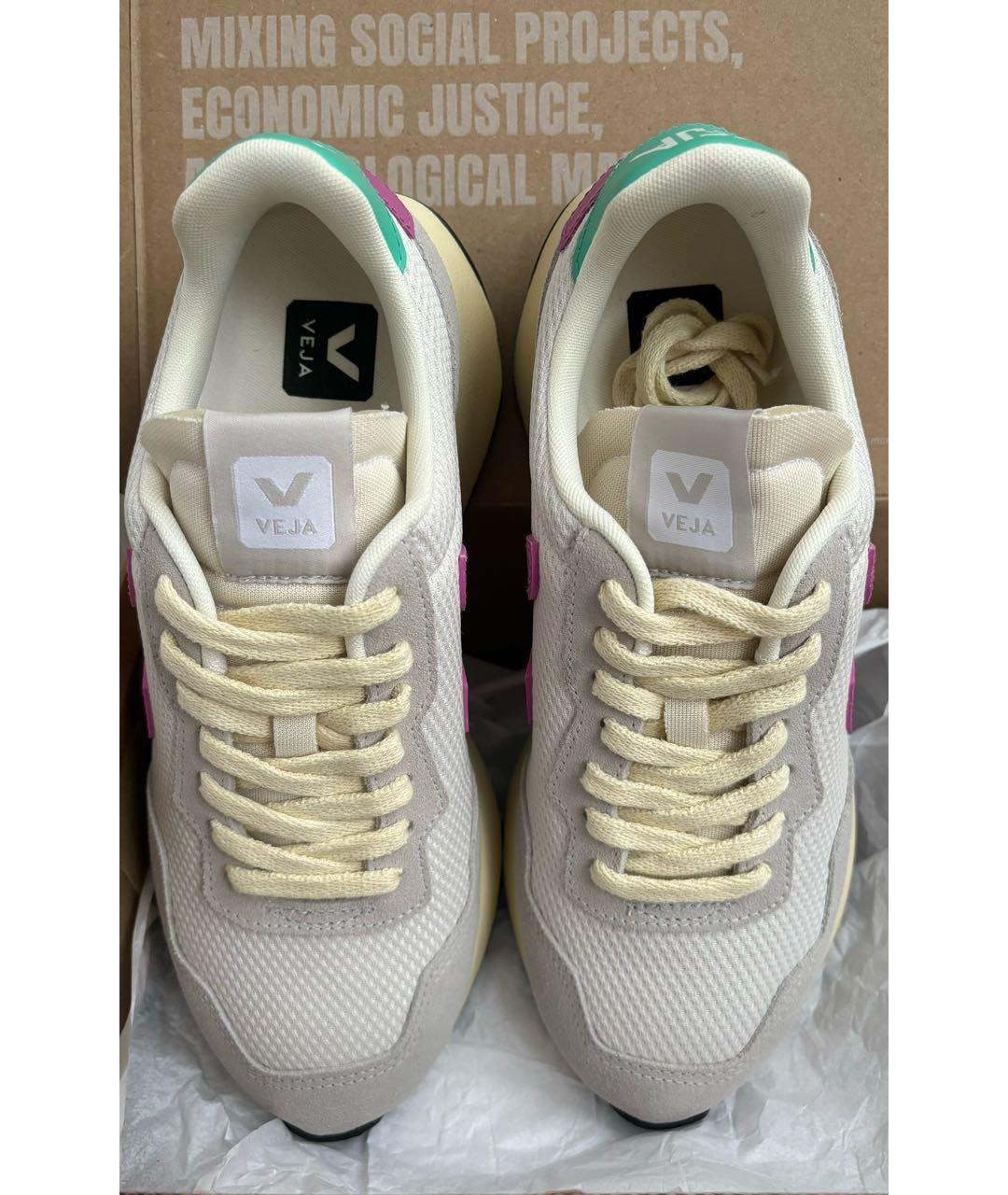 VEJA Бежевые текстильные кроссовки, фото 5