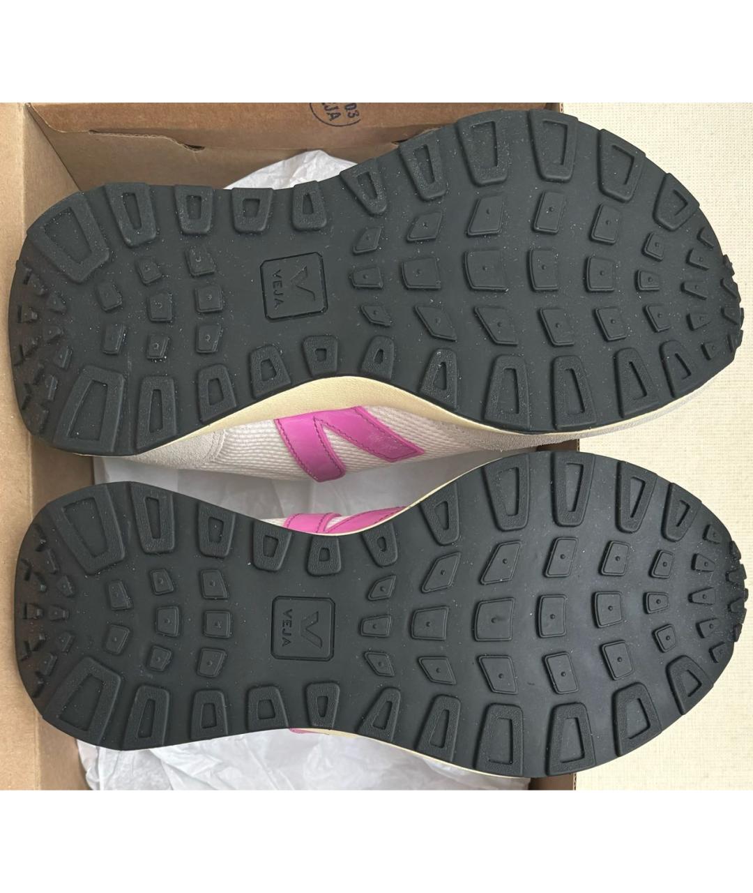 VEJA Бежевые текстильные кроссовки, фото 7