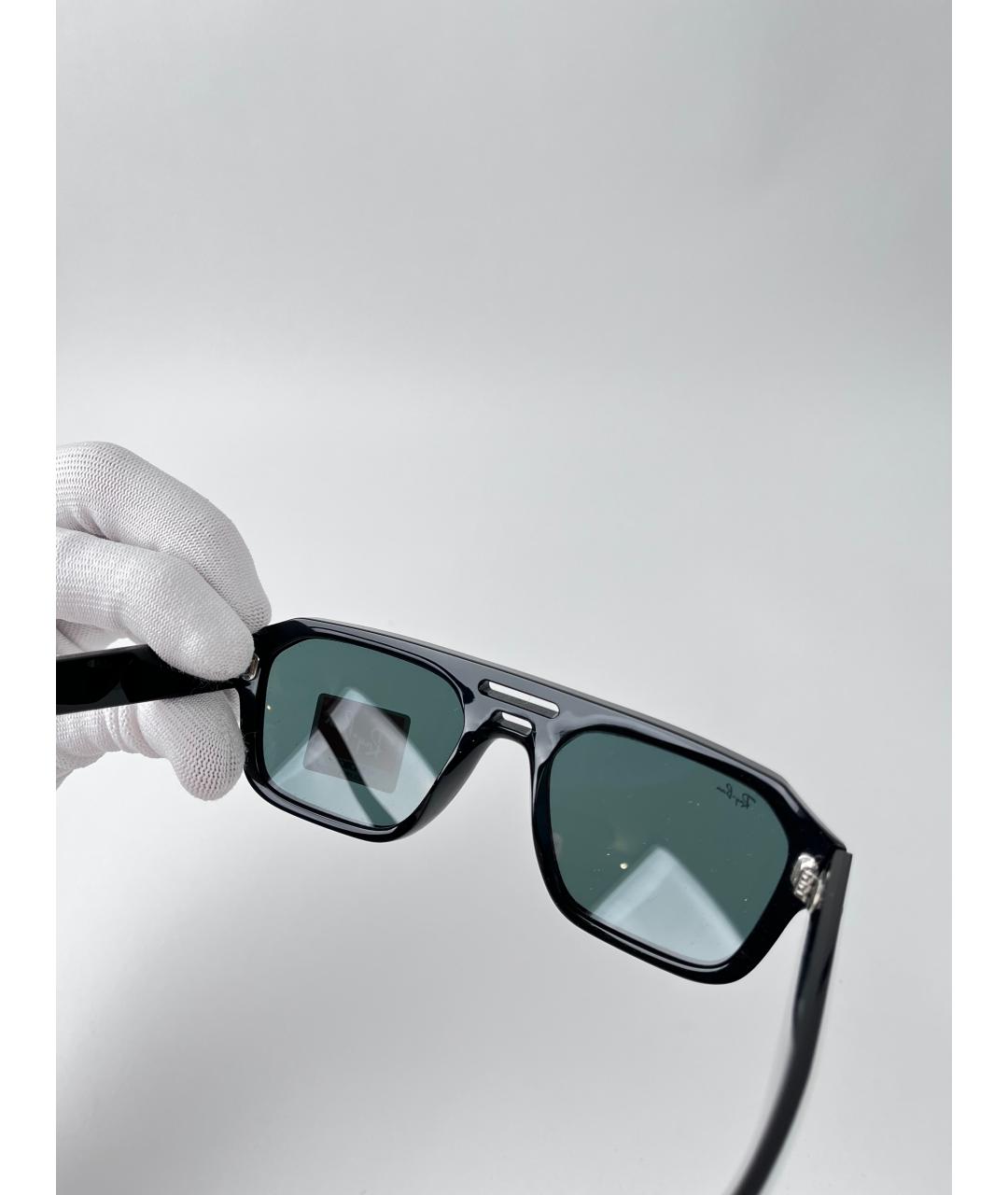 RAY BAN Черные пластиковые солнцезащитные очки, фото 6