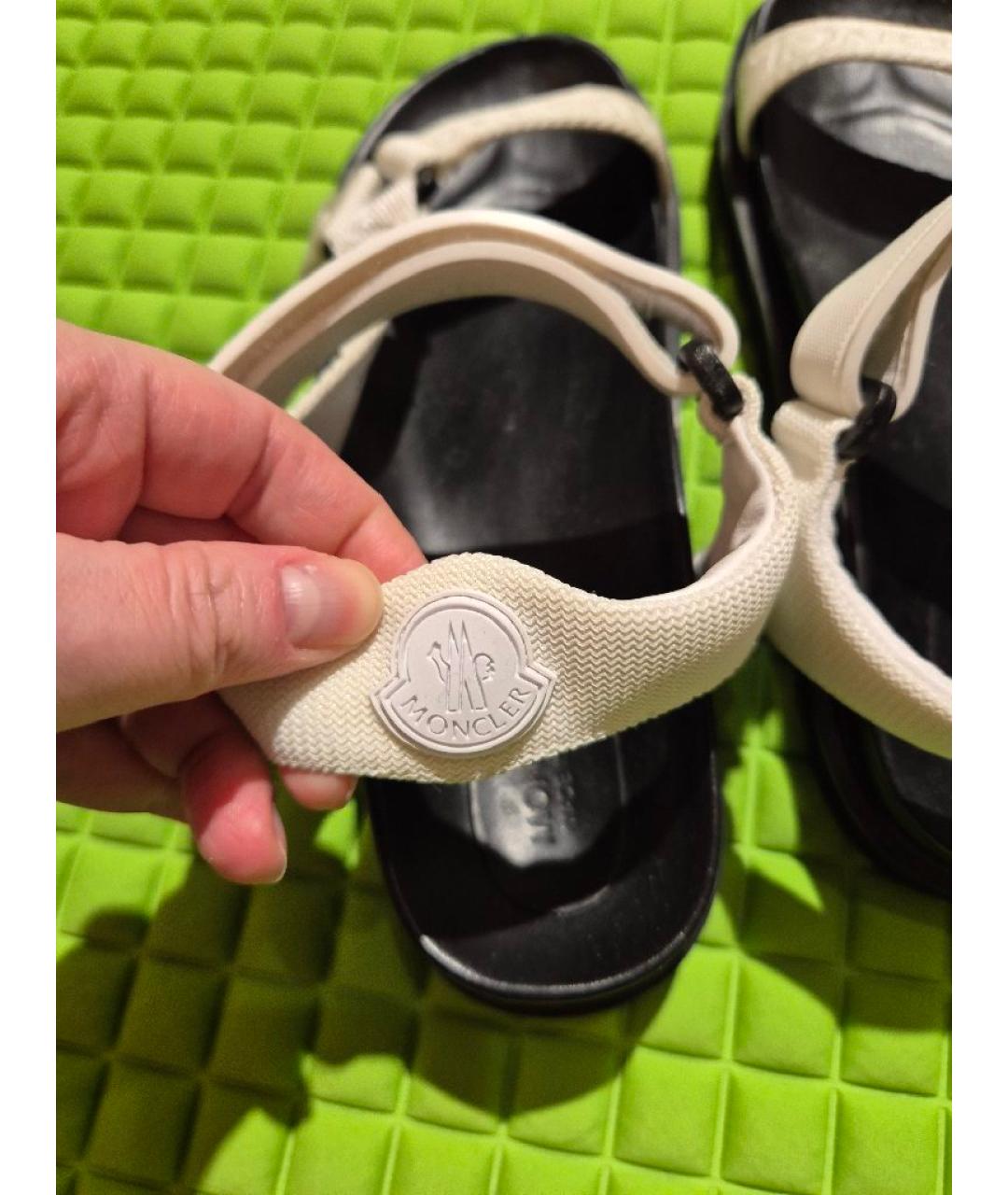 MONCLER Белые текстильные сандалии, фото 9