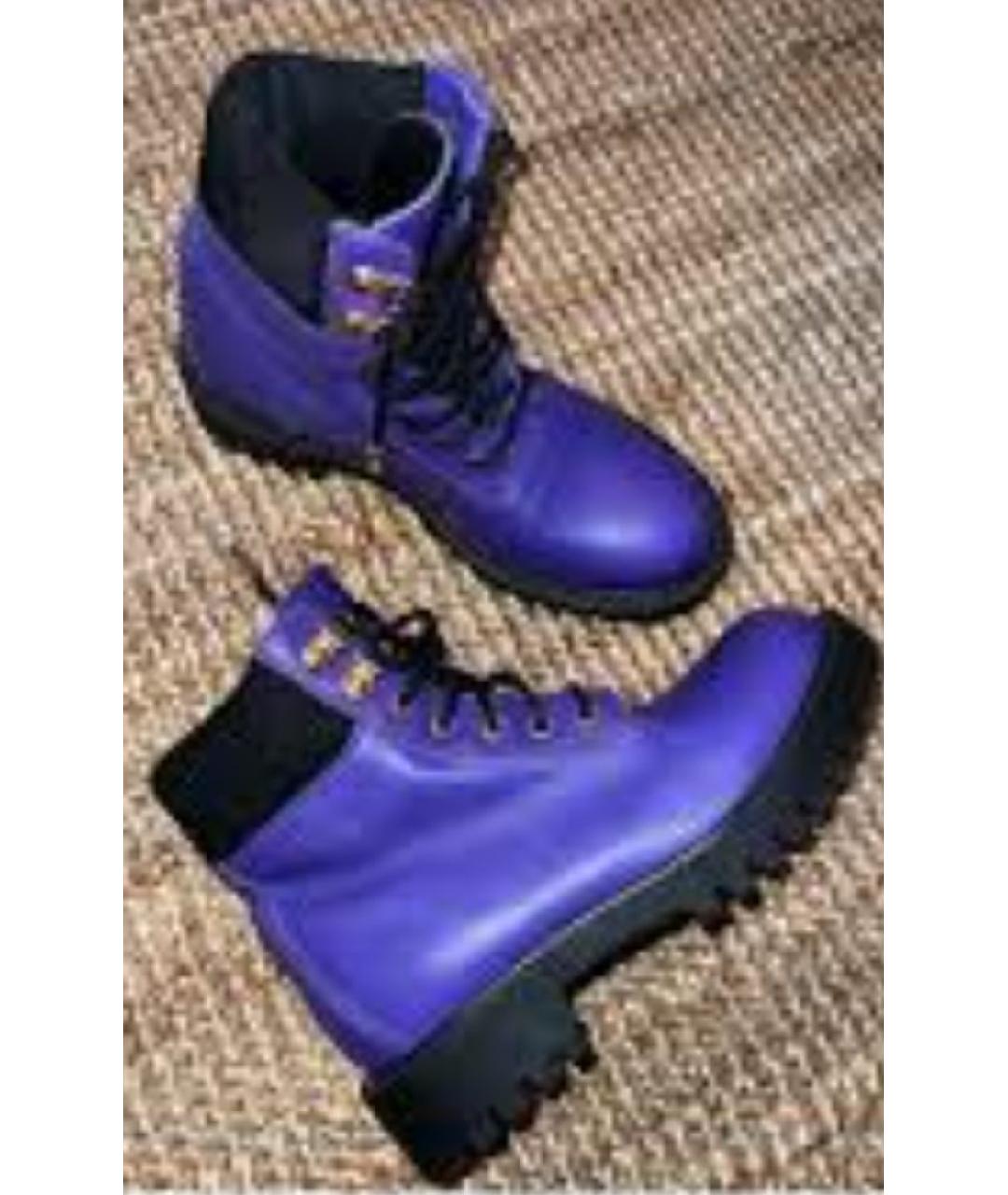 MOSCHINO Фиолетовые кожаные ботинки, фото 3