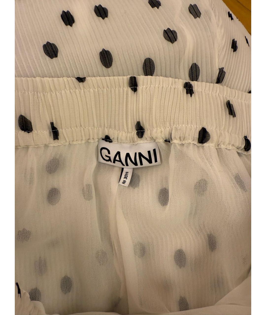 GANNI Белая полиэстеровая юбка миди, фото 3