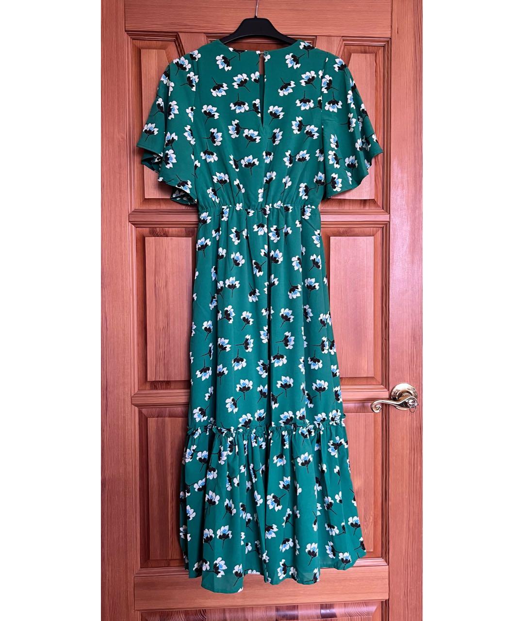 DIANE VON FURSTENBERG Зеленые шелковое повседневное платье, фото 2