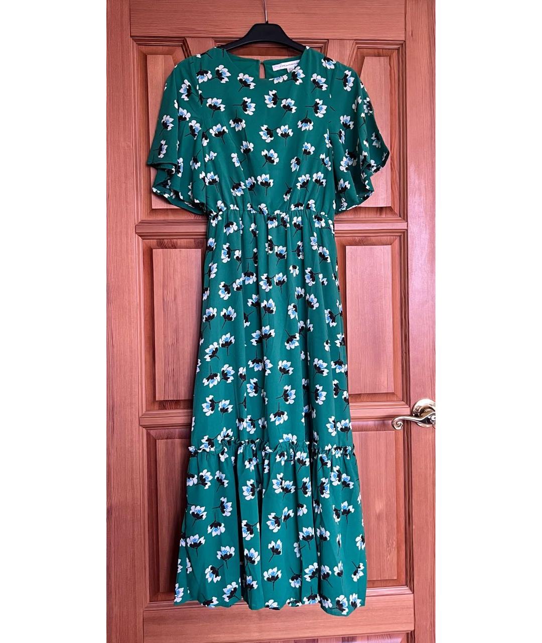 DIANE VON FURSTENBERG Зеленые шелковое повседневное платье, фото 4