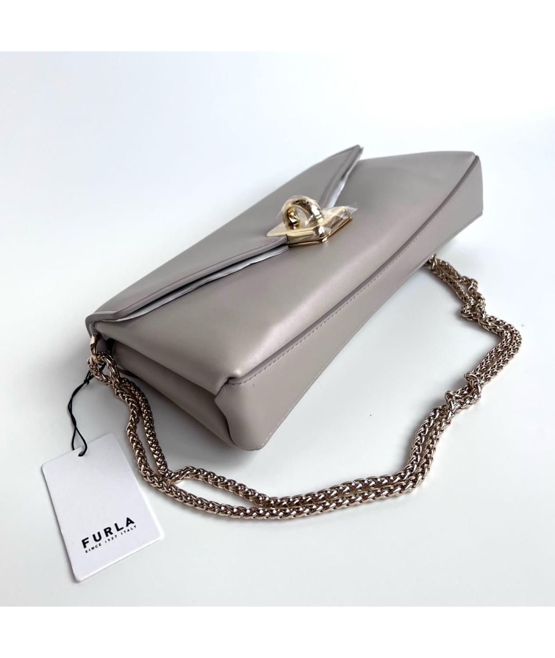 FURLA Серая кожаная сумка через плечо, фото 8