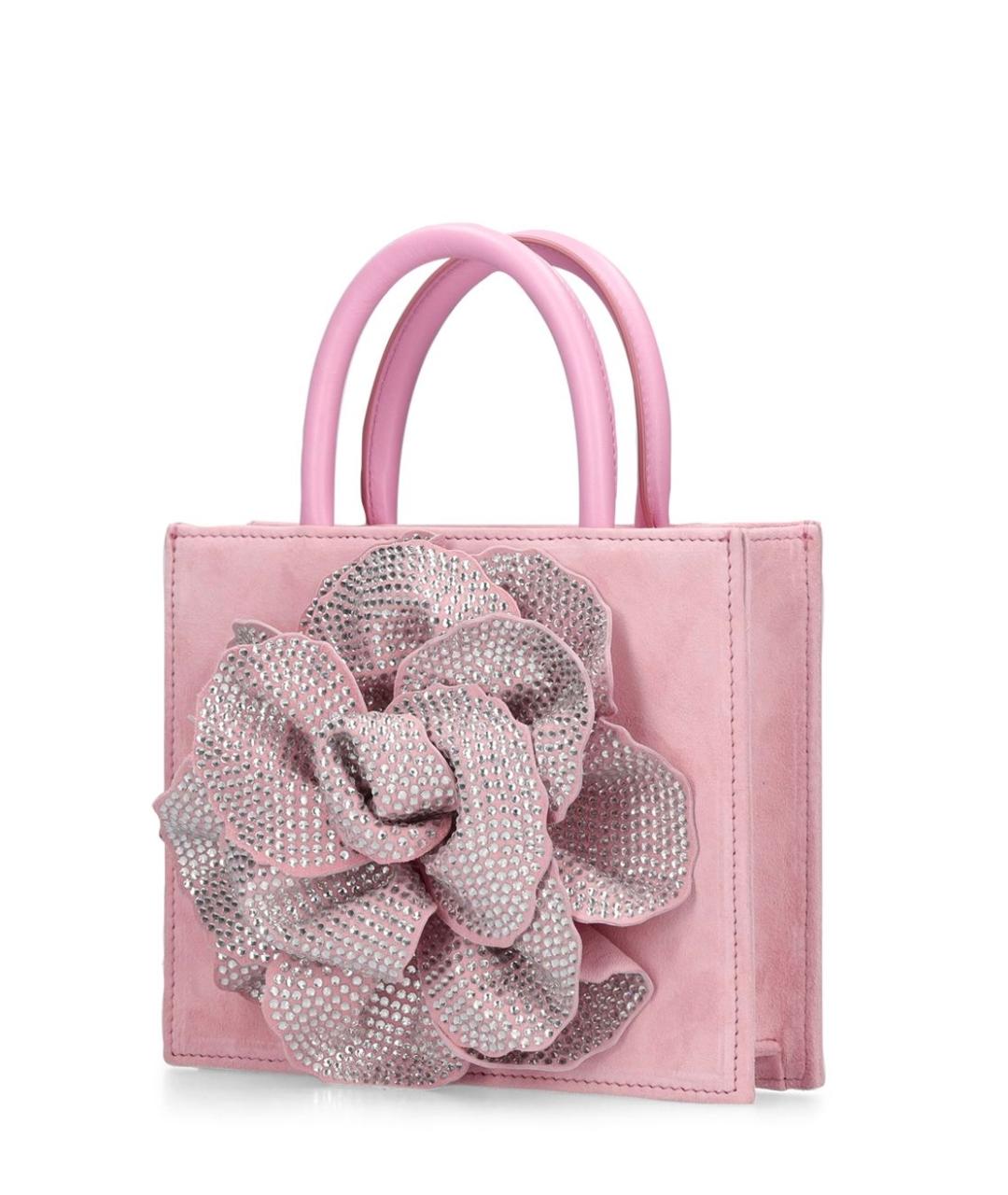 MACH&MACH Розовая замшевая сумка с короткими ручками, фото 3