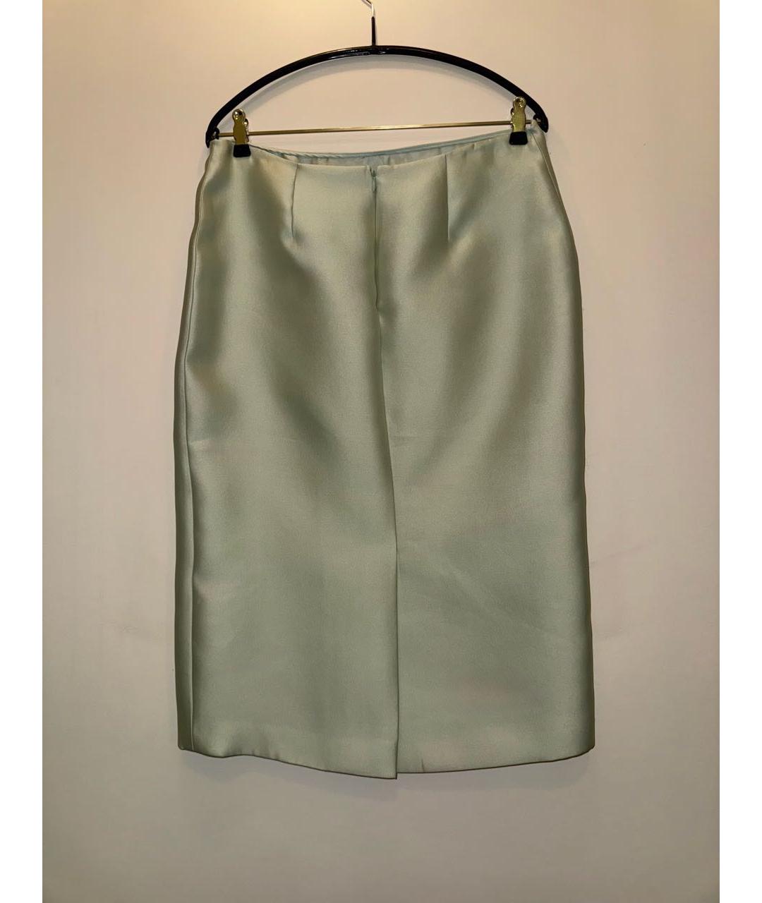 PRADA Бежевая шелковая юбка миди, фото 2