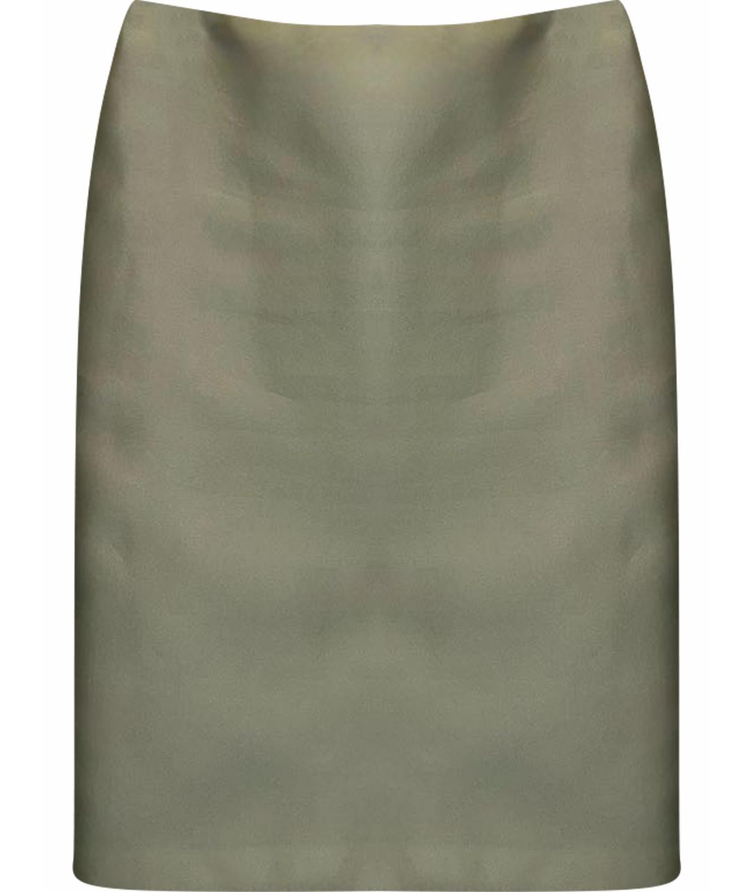 PRADA Бежевая шелковая юбка миди, фото 1