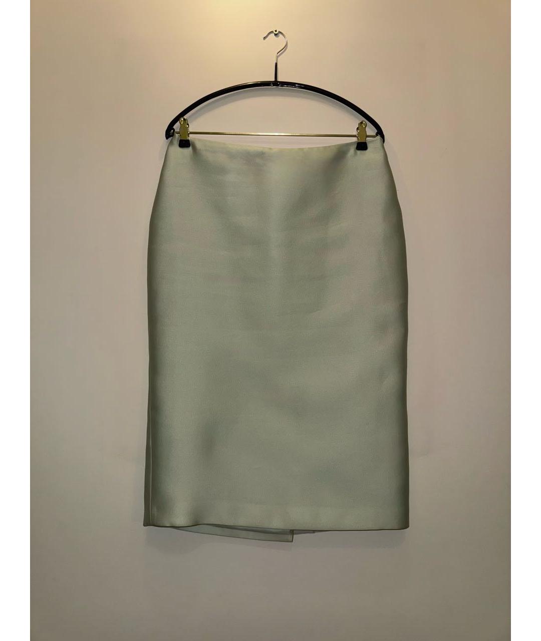 PRADA Бежевая шелковая юбка миди, фото 4