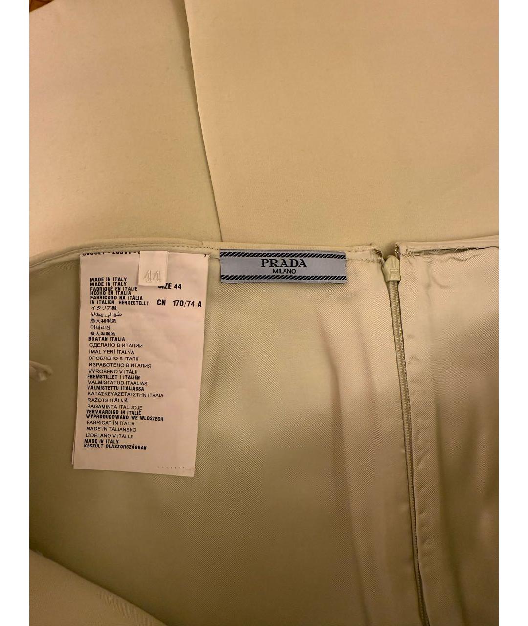 PRADA Бежевая шелковая юбка миди, фото 3