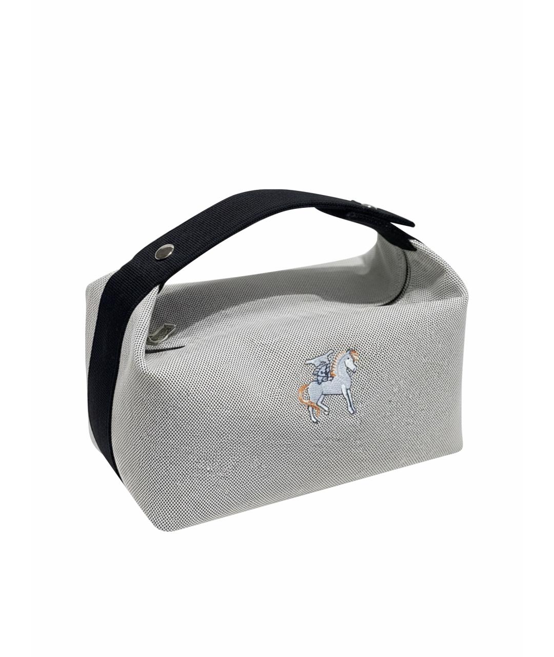 HERMES Серая тканевая косметичка, фото 1