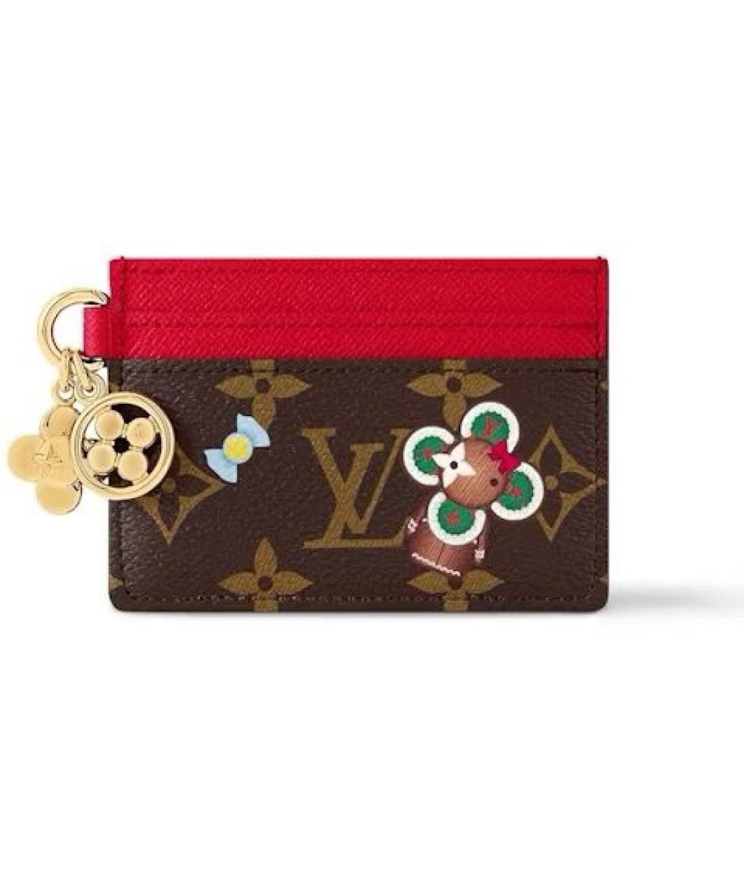 LOUIS VUITTON Красный кожаный кардхолдер, фото 3