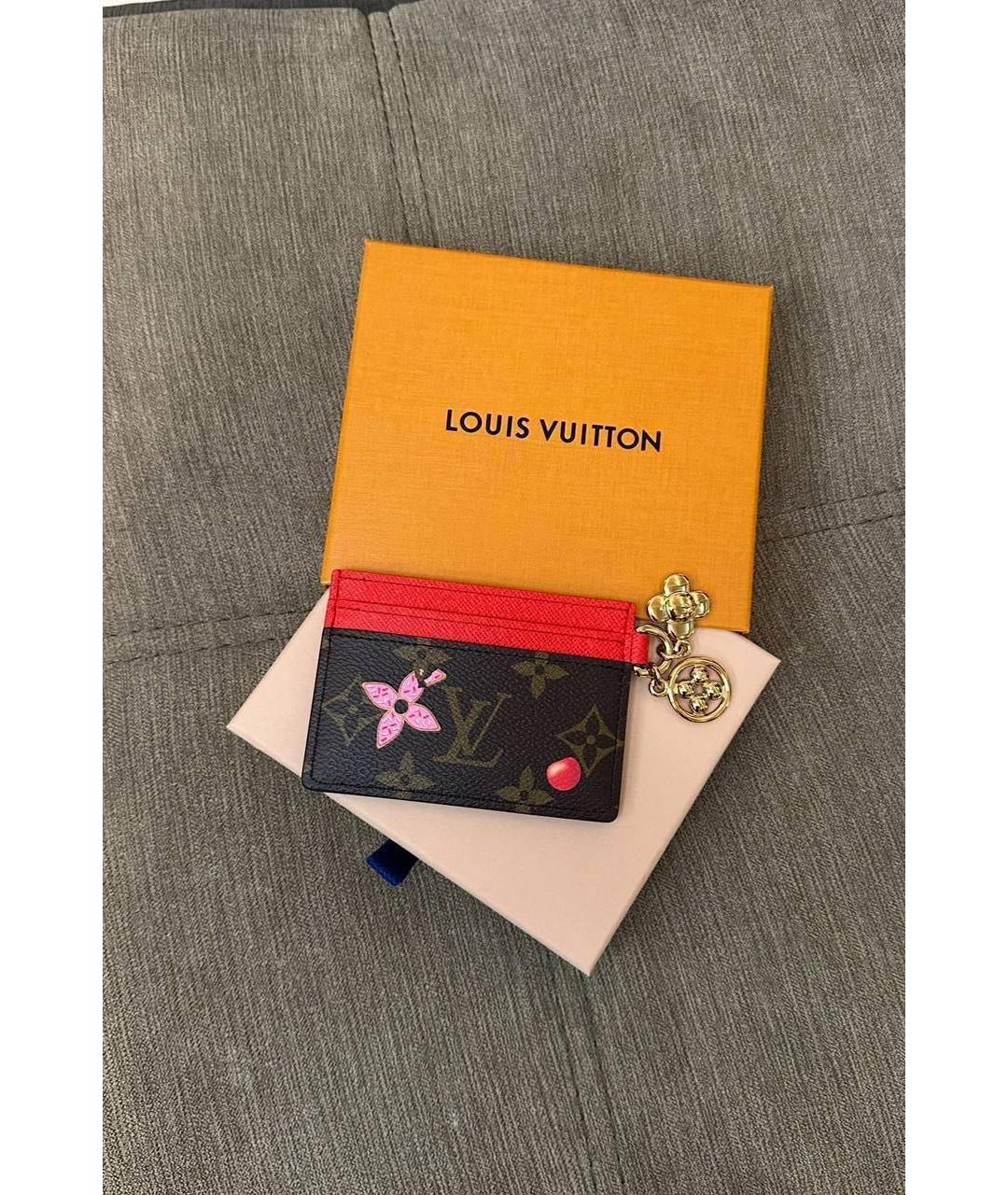LOUIS VUITTON Красный кожаный кардхолдер, фото 2