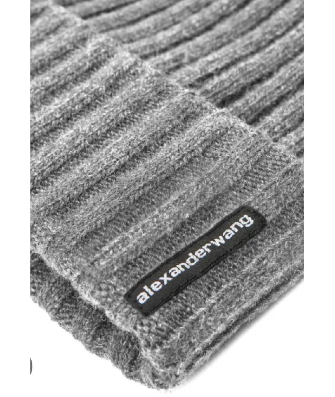 ALEXANDER WANG Серая шерстяная шапка, фото 3