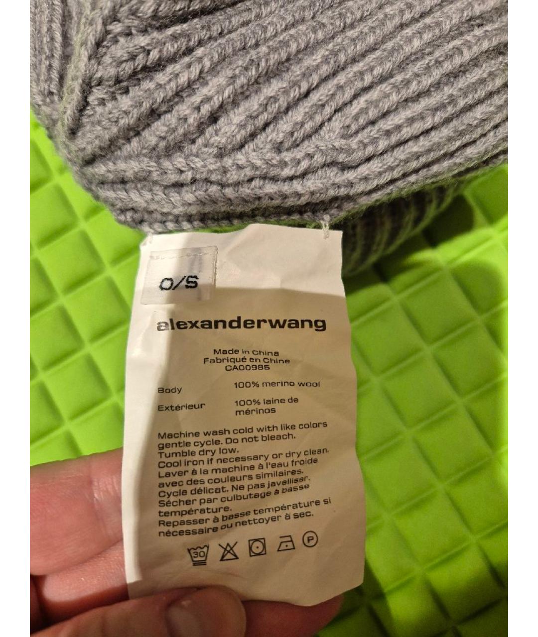 ALEXANDER WANG Серая шерстяная шапка, фото 7