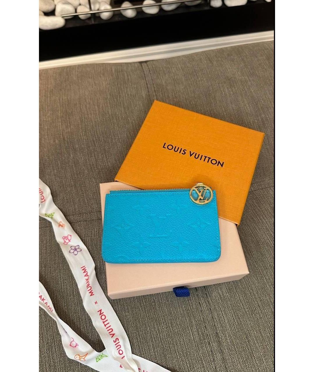 LOUIS VUITTON Бирюзовый кожаный кардхолдер, фото 2