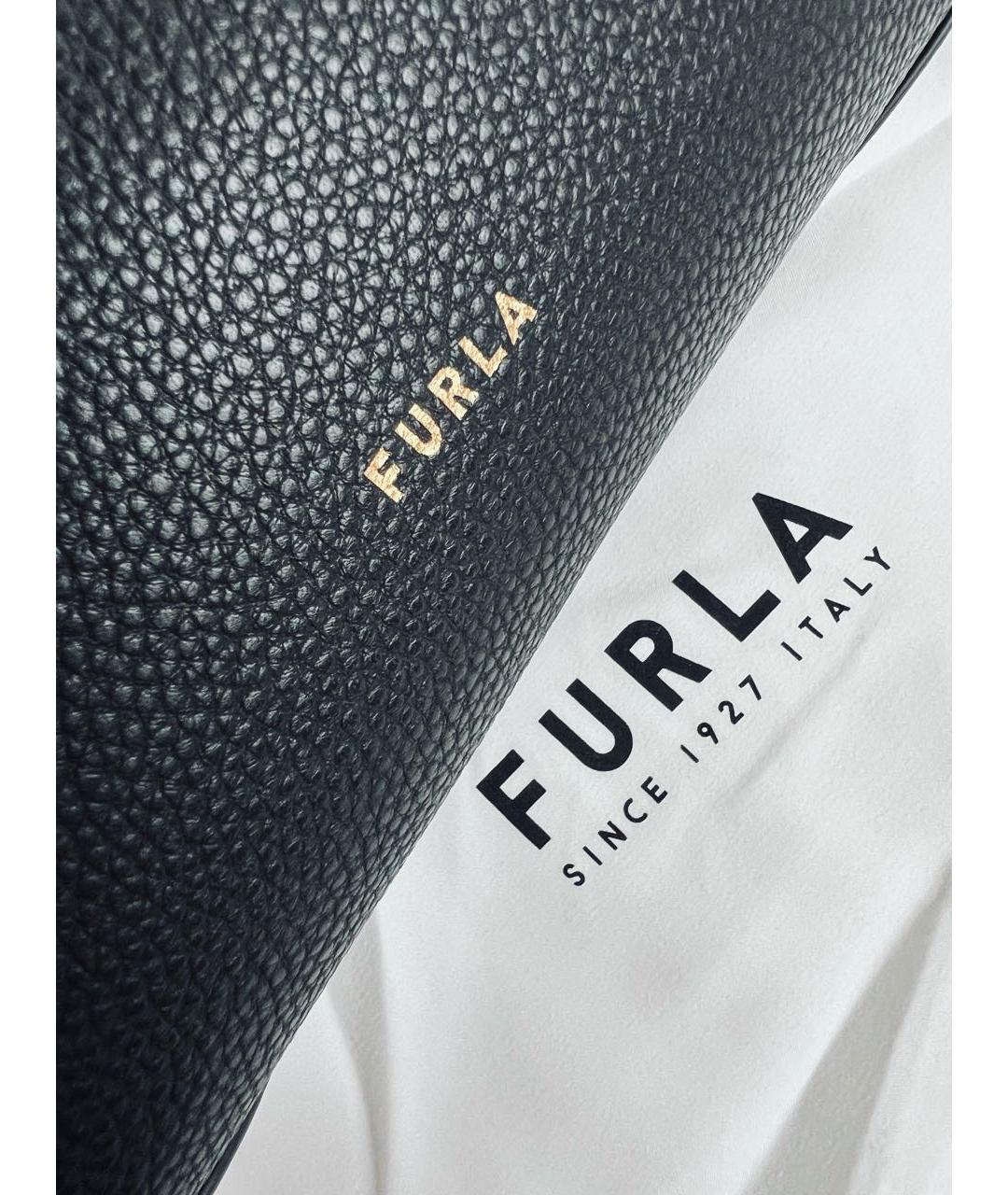 FURLA Черная кожаная сумка через плечо, фото 8