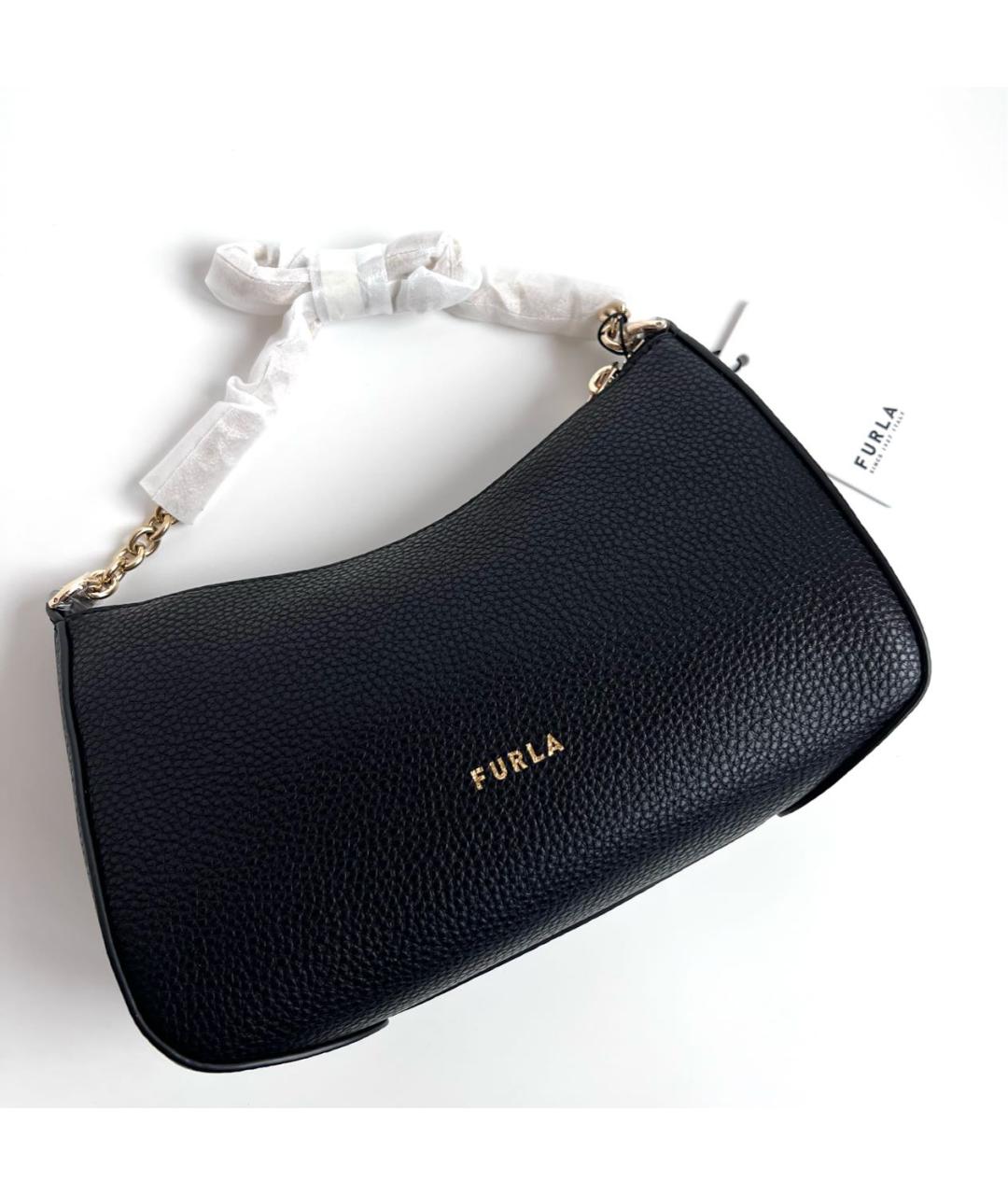 FURLA Черная кожаная сумка через плечо, фото 3