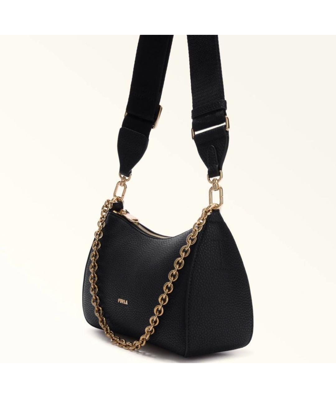 FURLA Черная кожаная сумка через плечо, фото 2
