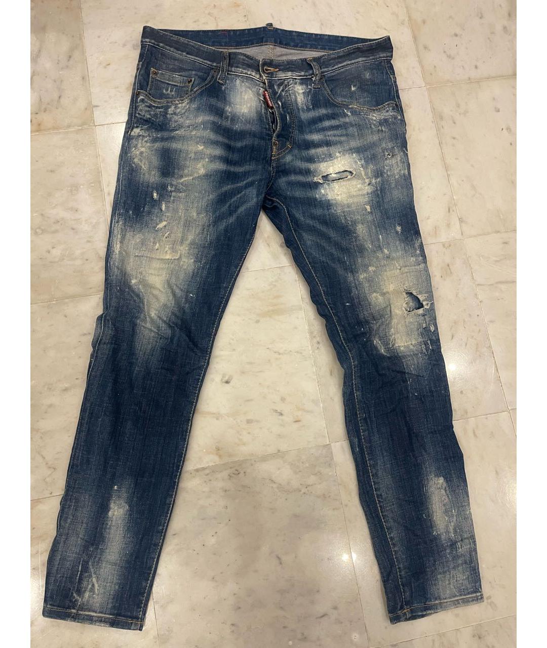 DSQUARED2 Синие хлопковые джинсы скинни, фото 7