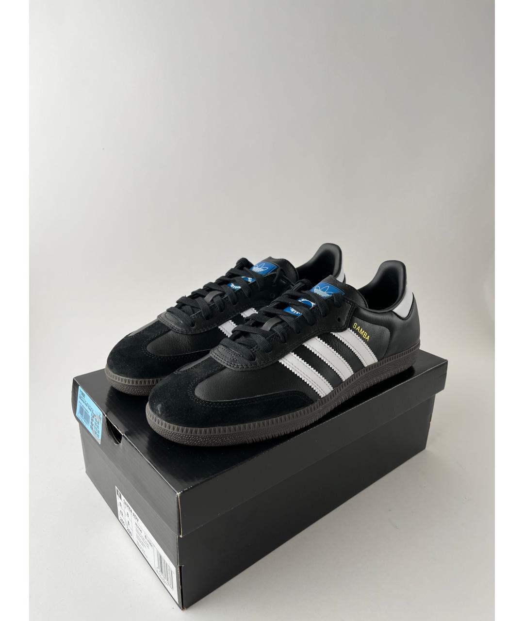 ADIDAS Черные кожаные низкие кроссовки / кеды, фото 2