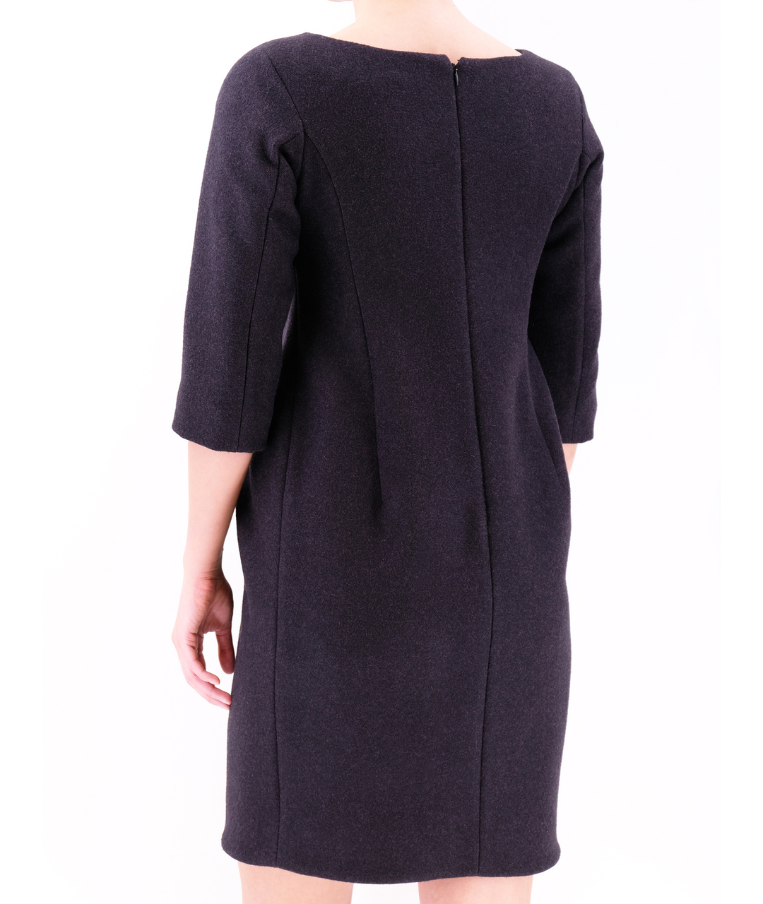 JIL SANDER Черное кашемировое повседневное платье, фото 3