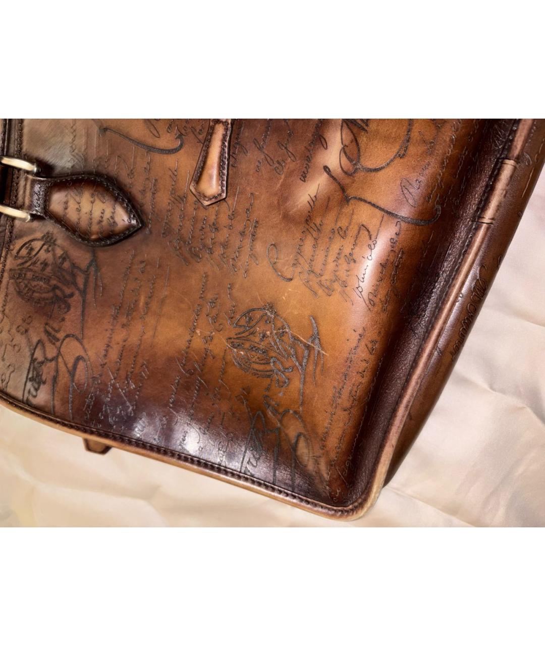 BERLUTI Коричневый портфель из лакированной кожи, фото 7