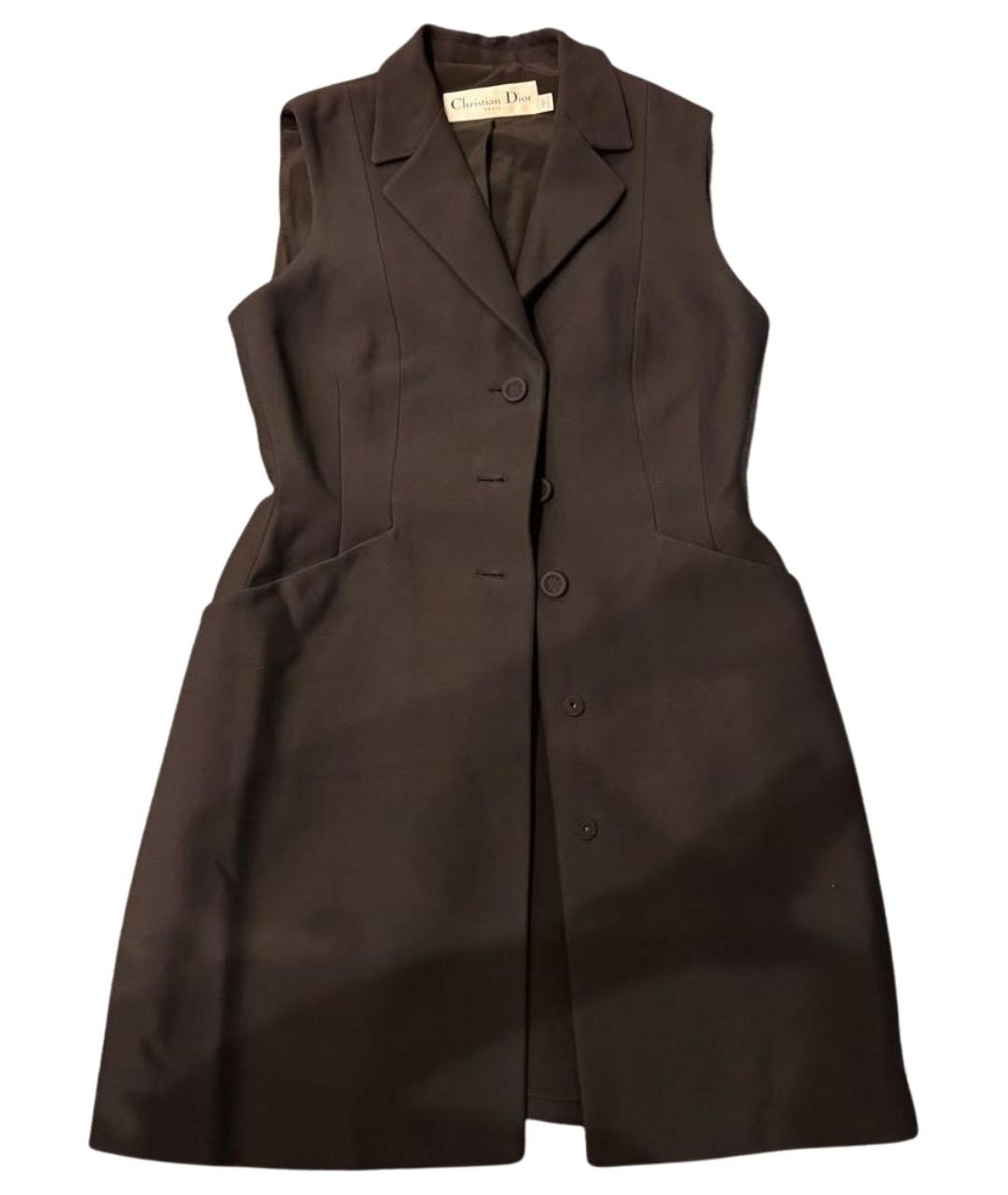 CHRISTIAN DIOR Черное шерстяное повседневное платье, фото 1