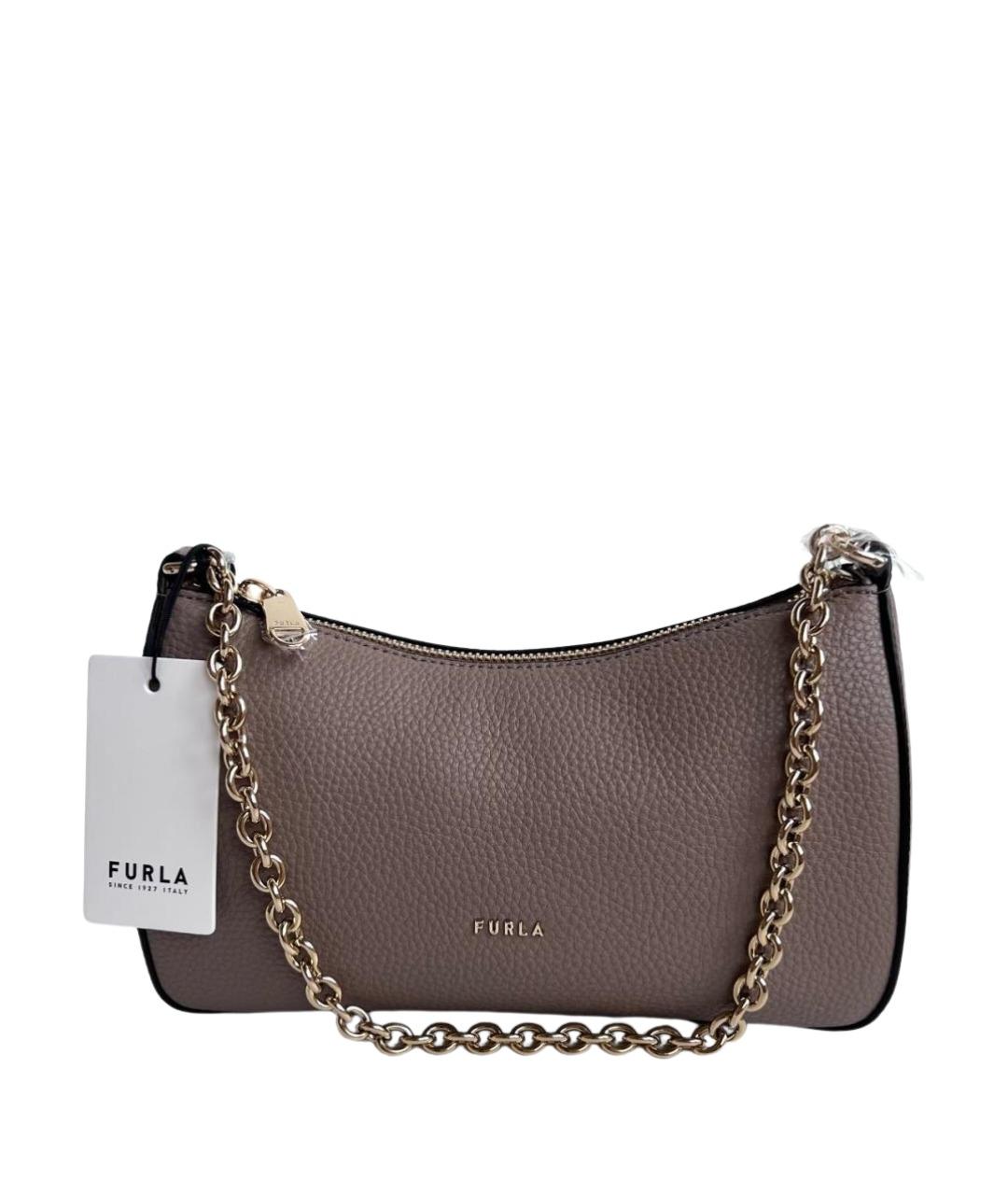 FURLA Бежевая кожаная сумка через плечо, фото 1