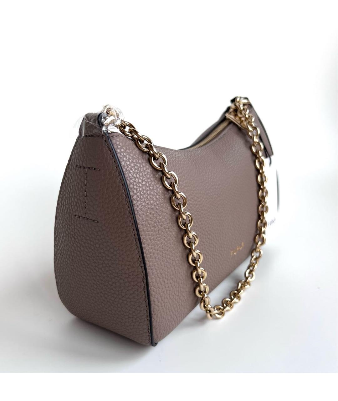 FURLA Бежевая кожаная сумка через плечо, фото 2