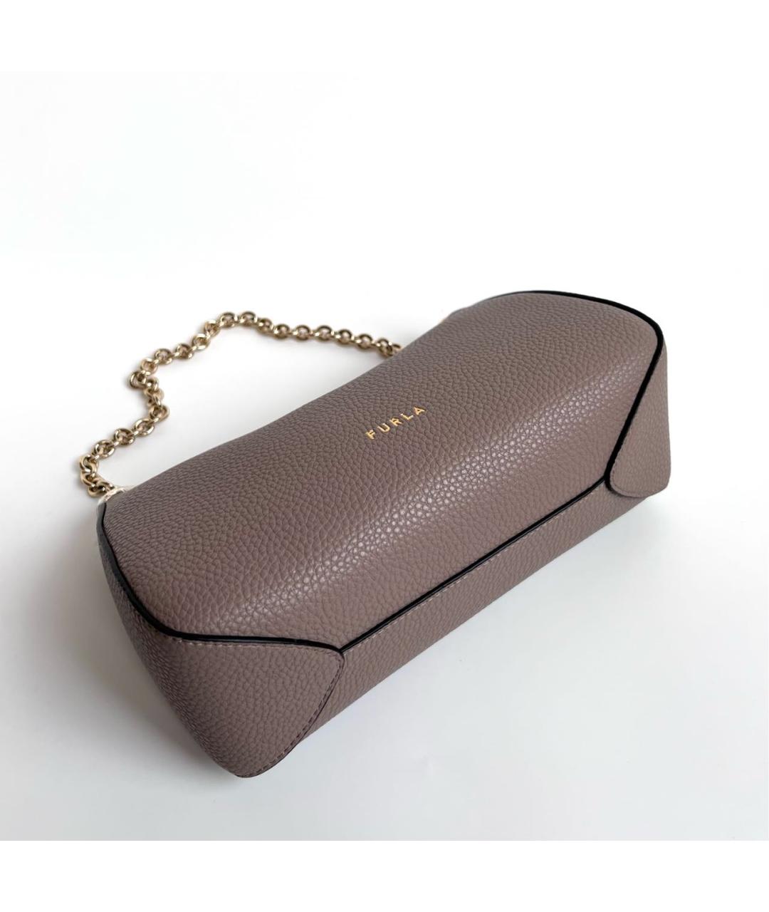 FURLA Бежевая кожаная сумка через плечо, фото 4