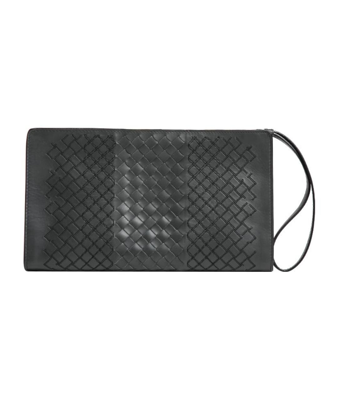 BOTTEGA VENETA Черная кожаная папка для документов, фото 3