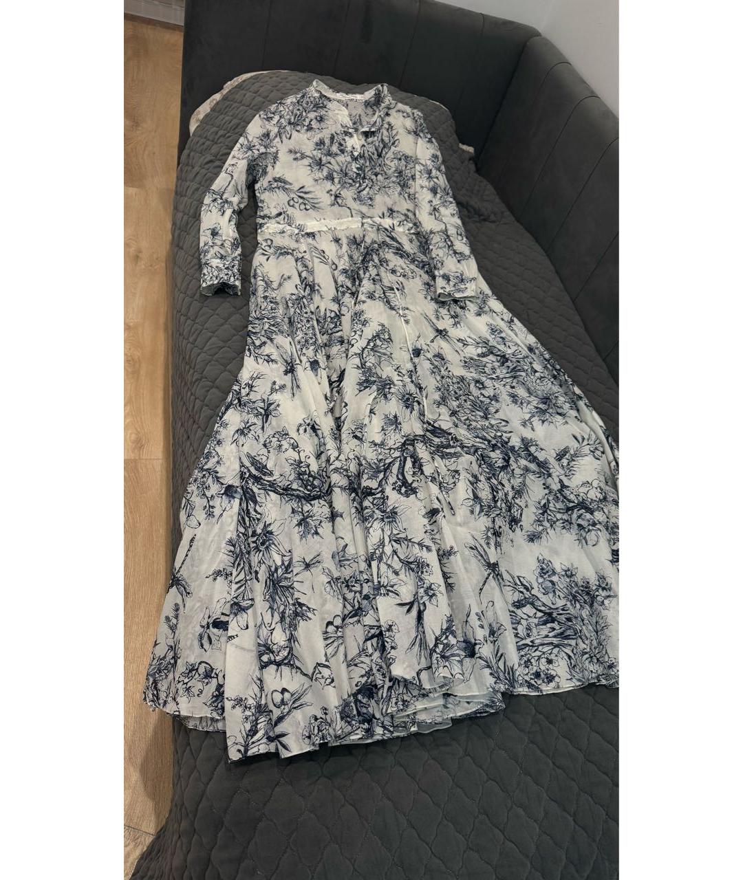 CHRISTIAN DIOR Голубое хлопковое повседневное платье, фото 2