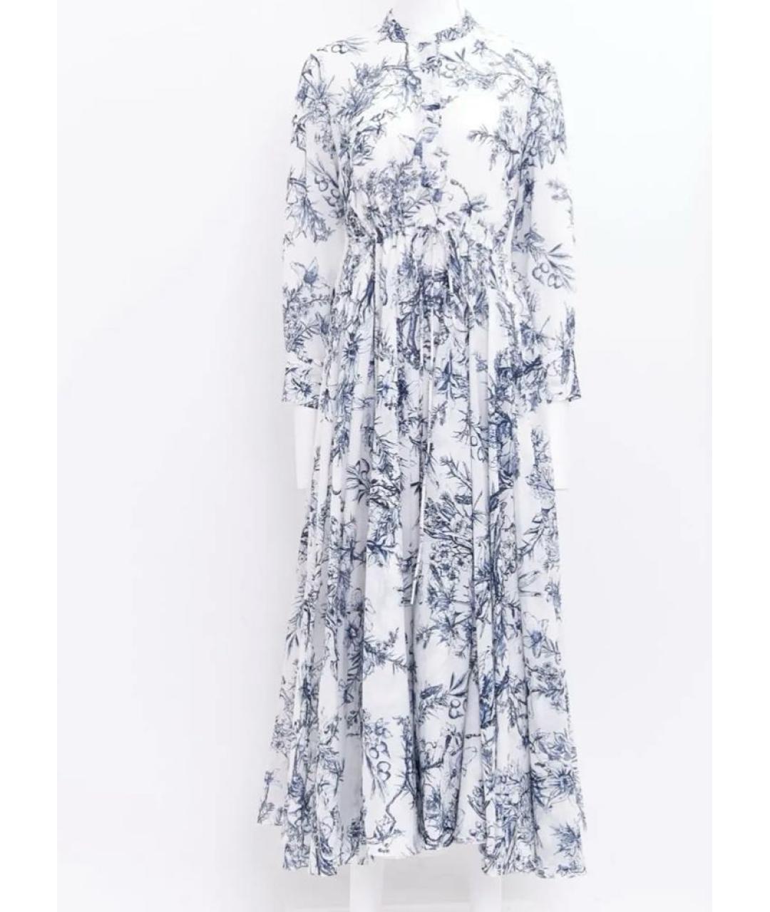 CHRISTIAN DIOR Голубое хлопковое повседневное платье, фото 4