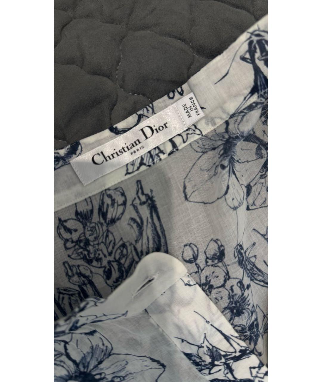 CHRISTIAN DIOR Голубое хлопковое повседневное платье, фото 3