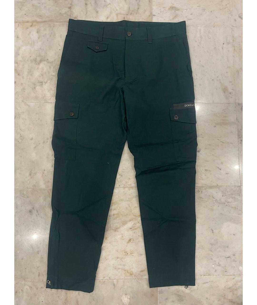 DOLCE&GABBANA Зеленые хлопковые брюки чинос, фото 7