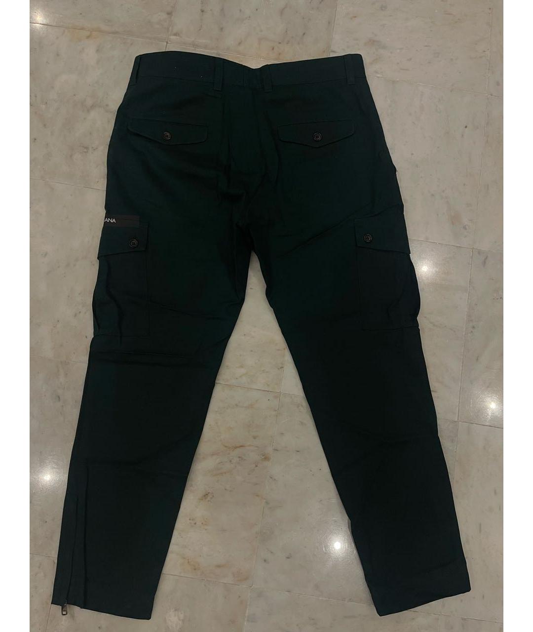 DOLCE&GABBANA Зеленые хлопковые брюки чинос, фото 2