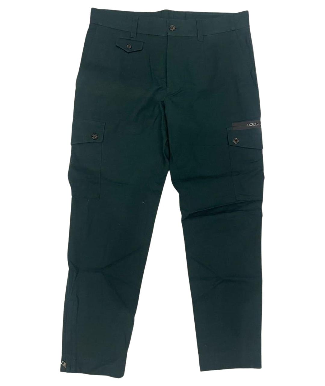DOLCE&GABBANA Зеленые хлопковые брюки чинос, фото 1