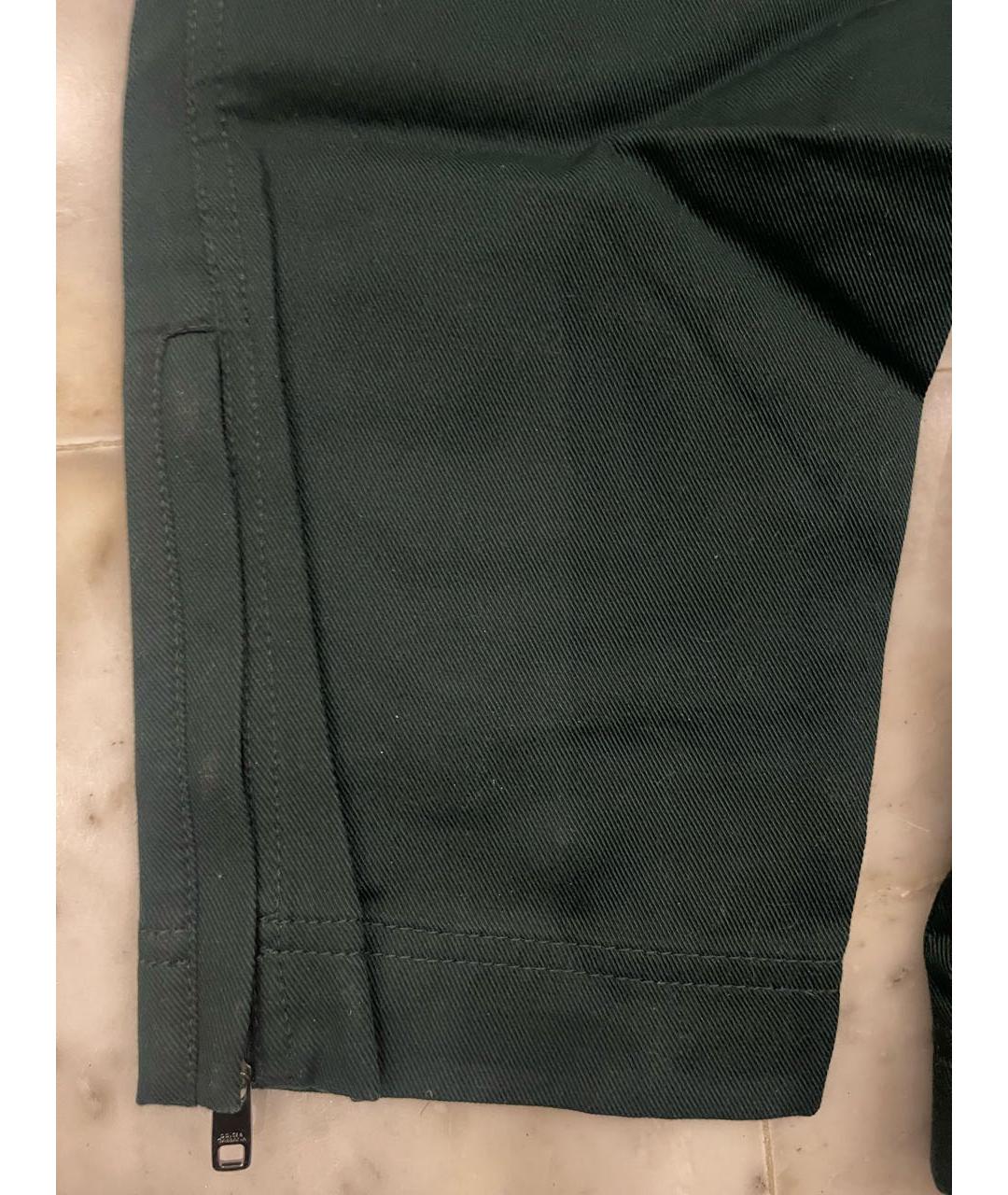 DOLCE&GABBANA Зеленые хлопковые брюки чинос, фото 4